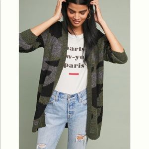 Anthropologie Moth Camo Cardigan